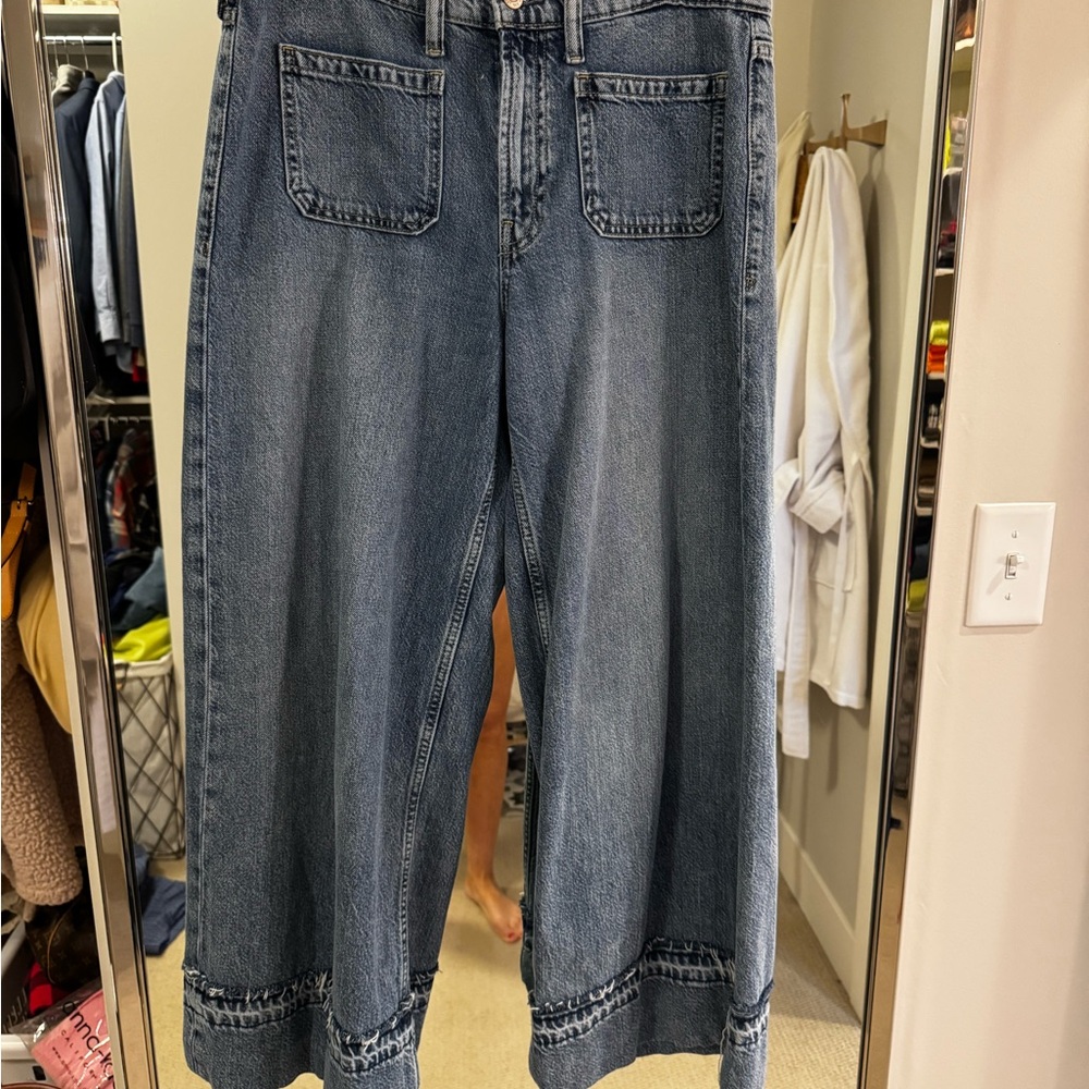 GAP Flare Wide-Leg Jeans in Denim Blue